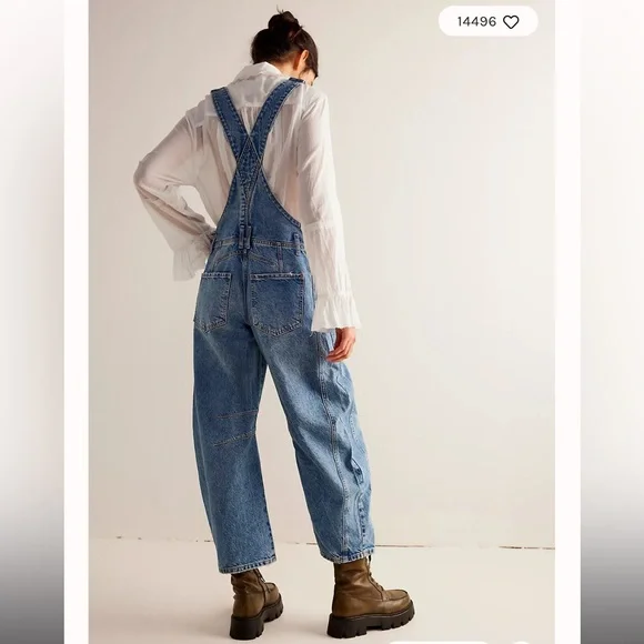 Free people good luck overalls in ultra light beam - Picture 3 of 3